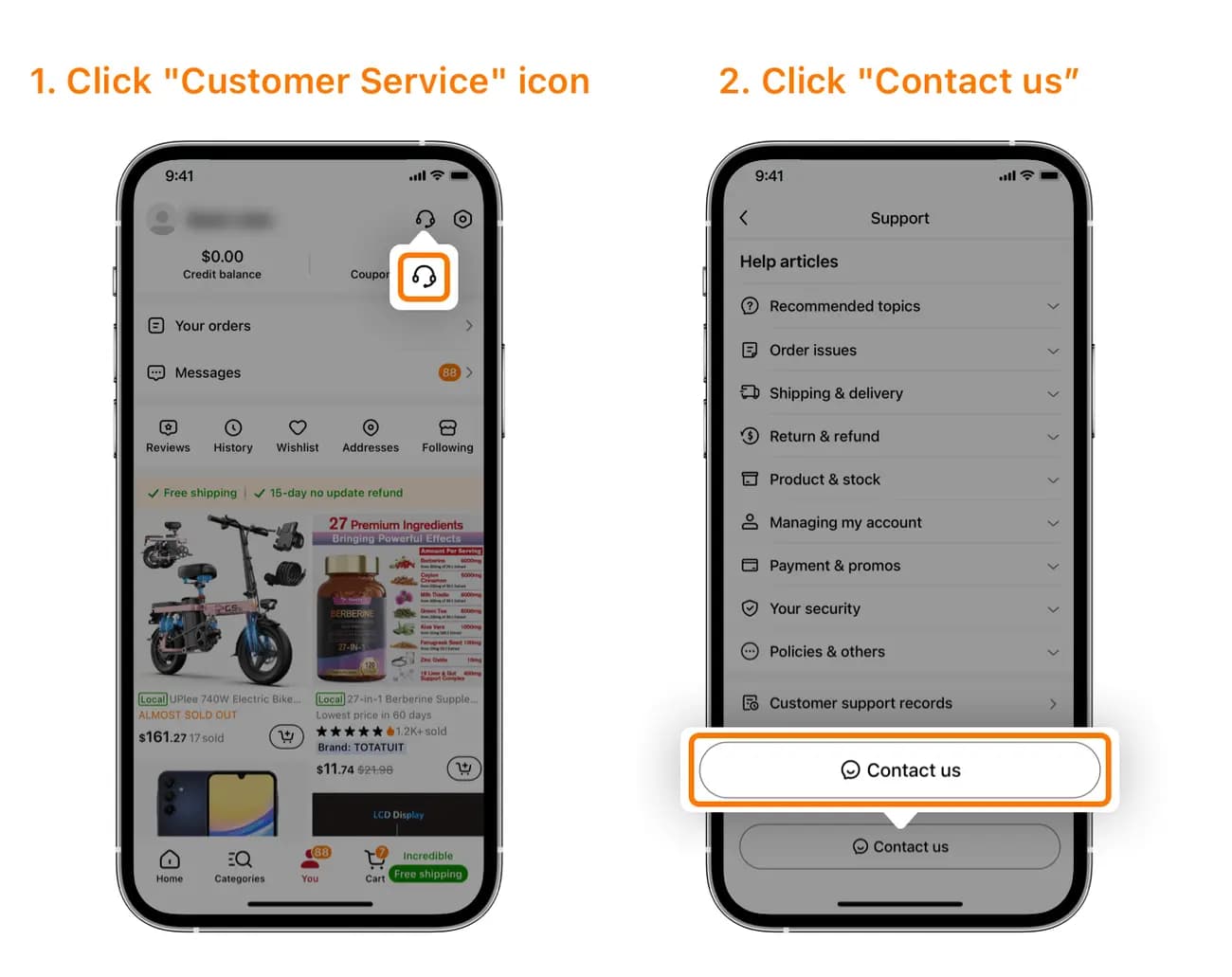 Funcționarea serviciului de assistenza clienti Temu