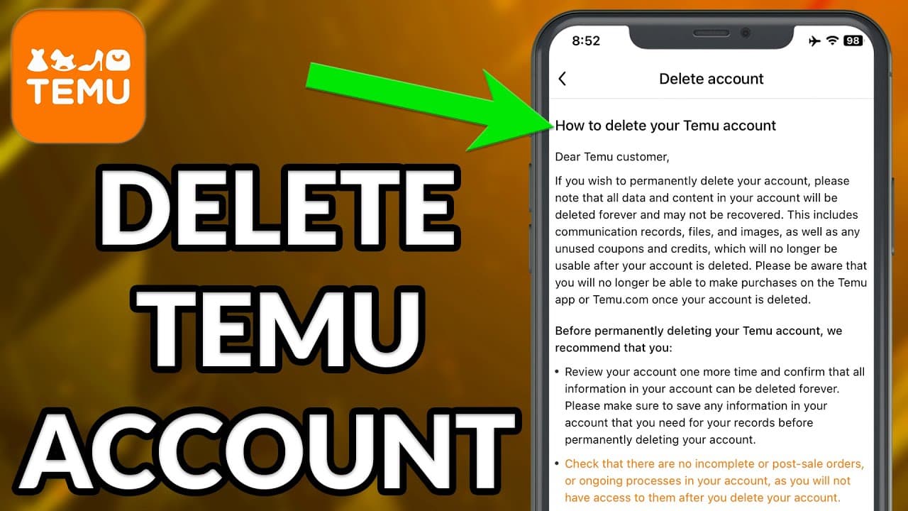 Cosa sapere prima di eliminare l’account Temu